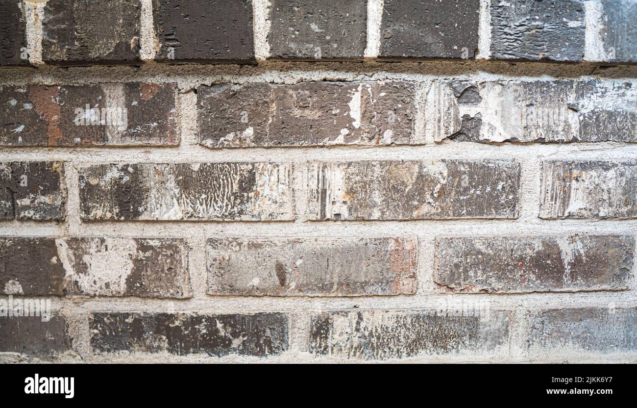A closeup of an old brick texture background Stock Photo
