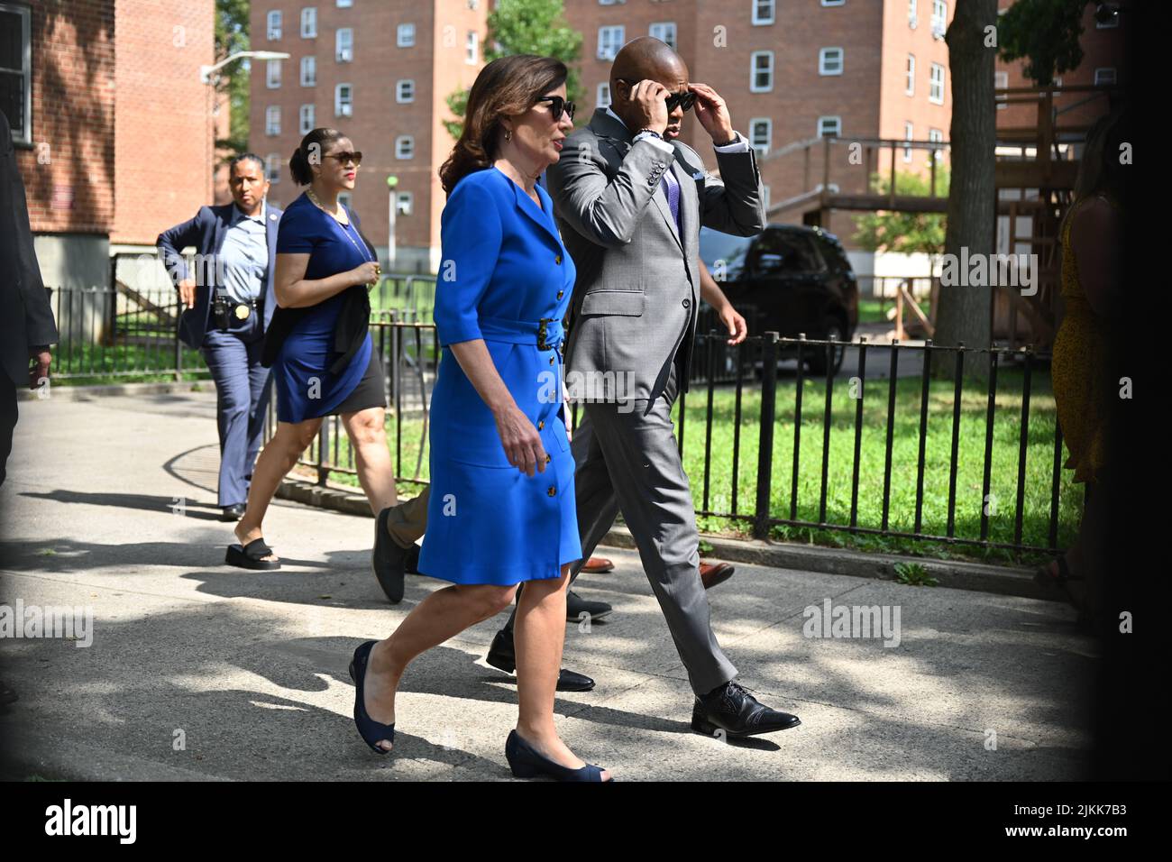 Mayor Eric Adams and Governor Kathy Hochul make a housing and clean