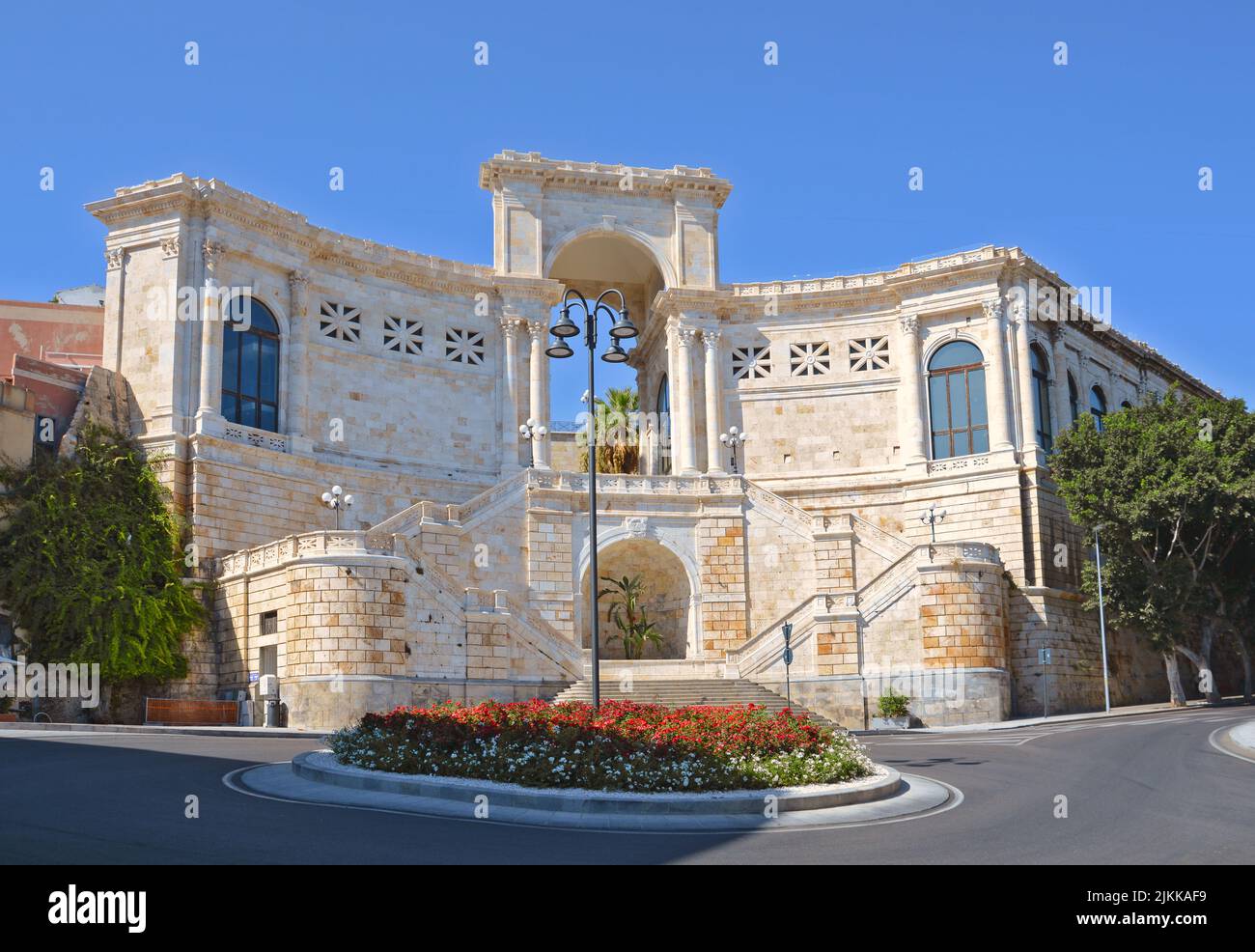 The Bastione Saint Remy landmark structure in the city of Cagliari, Sardinia, Italy Stock Photo