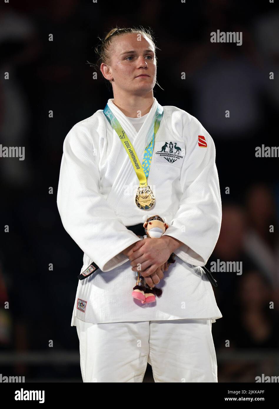 Australia's Aoife Coughlan after winning gold in the Women's -70 kg Final at Coventry Arena on day five of the 2022 Commonwealth Games. Picture date: Tuesday August 2, 2022. Stock Photo