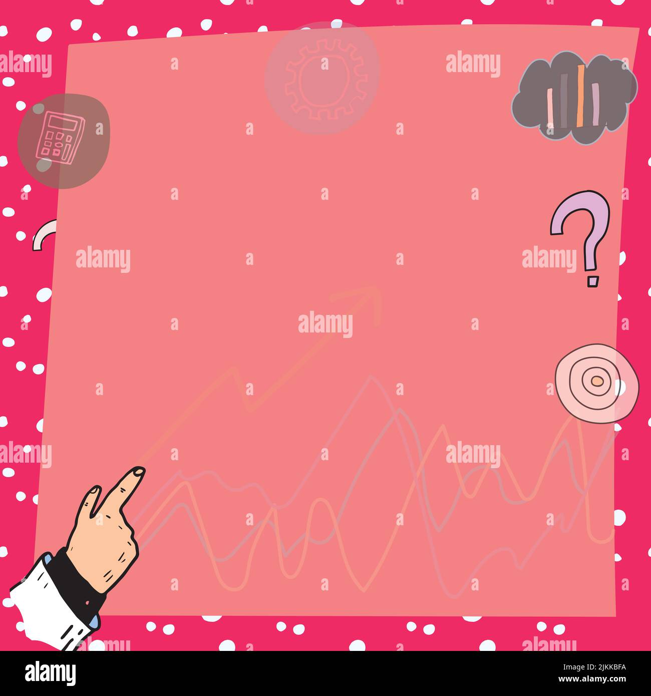 Hand Pointing On Important Messages With Arrows Up And Graphs In ...