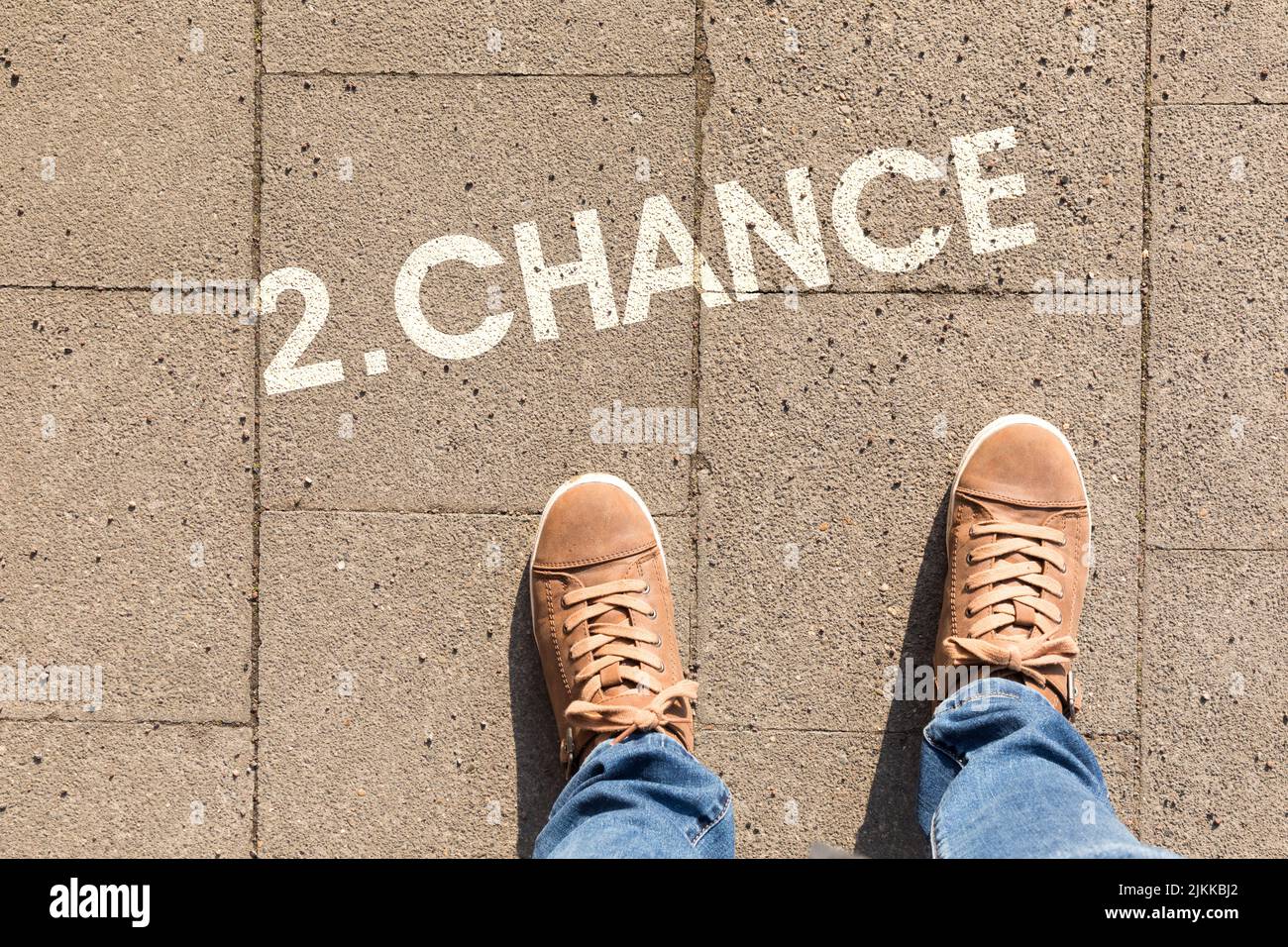 shoes with text 2. chance Stock Photo