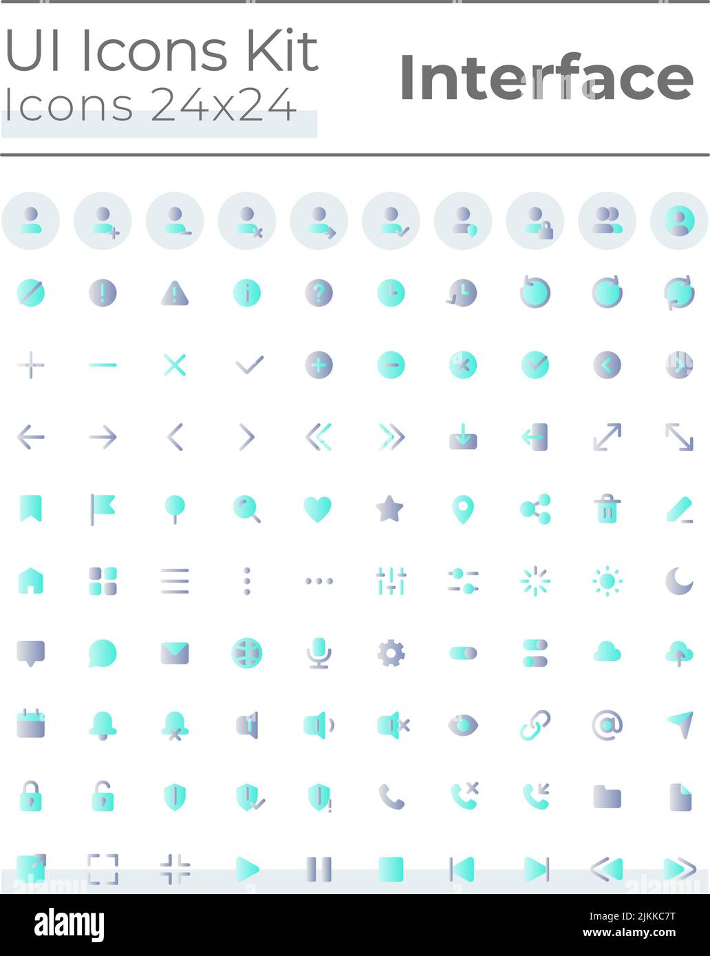 Comprehensible and simple looking flat gradient color ui icons set ...