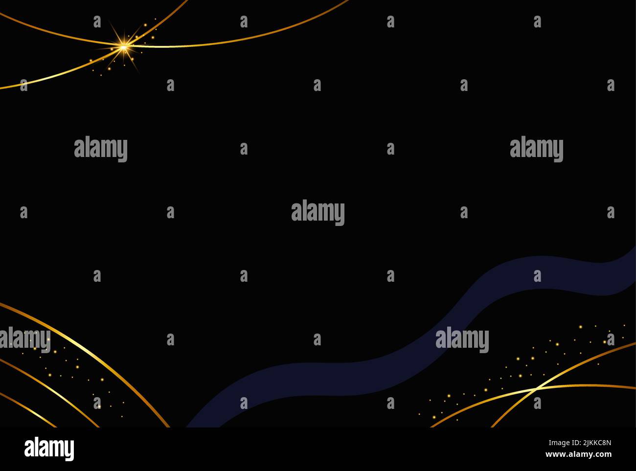 Vector black abstract background. Dark background with golden thin ...