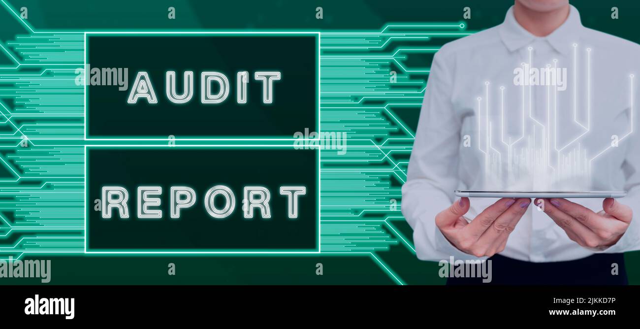 Sign displaying Audit Report. Business concept An appraisal of complete ...