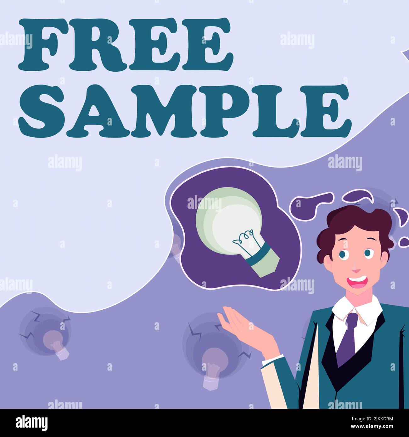 Text caption presenting Free Sample. Business approach portion of