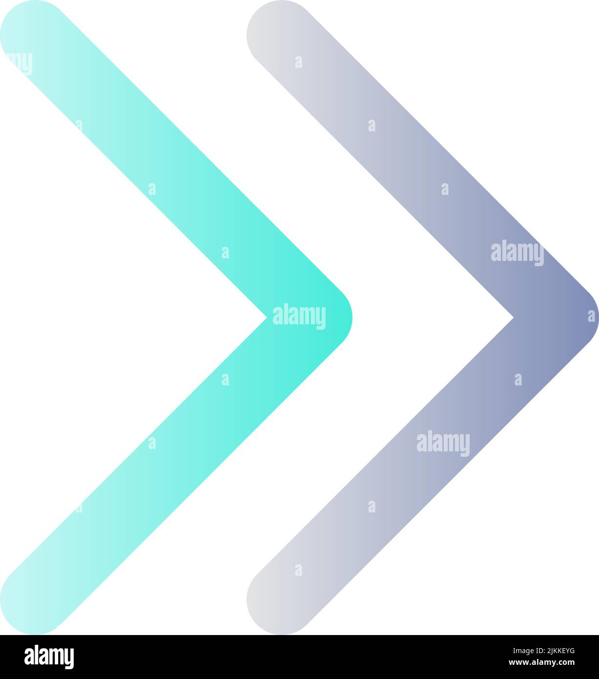 Right double arrow flat gradient color ui icon Stock Vector
