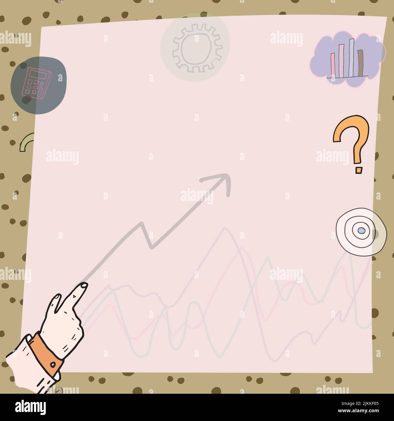 Hand Pointing On Important Messages With Arrows Up And Graphs In ...