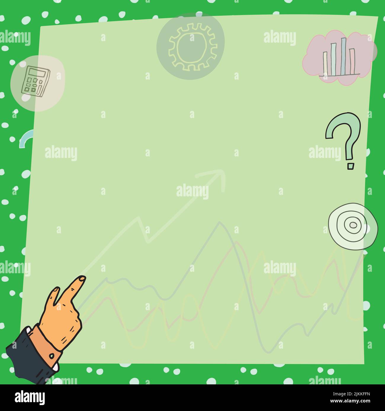 Hand Pointing On Important Messages With Arrows Up And Graphs In ...