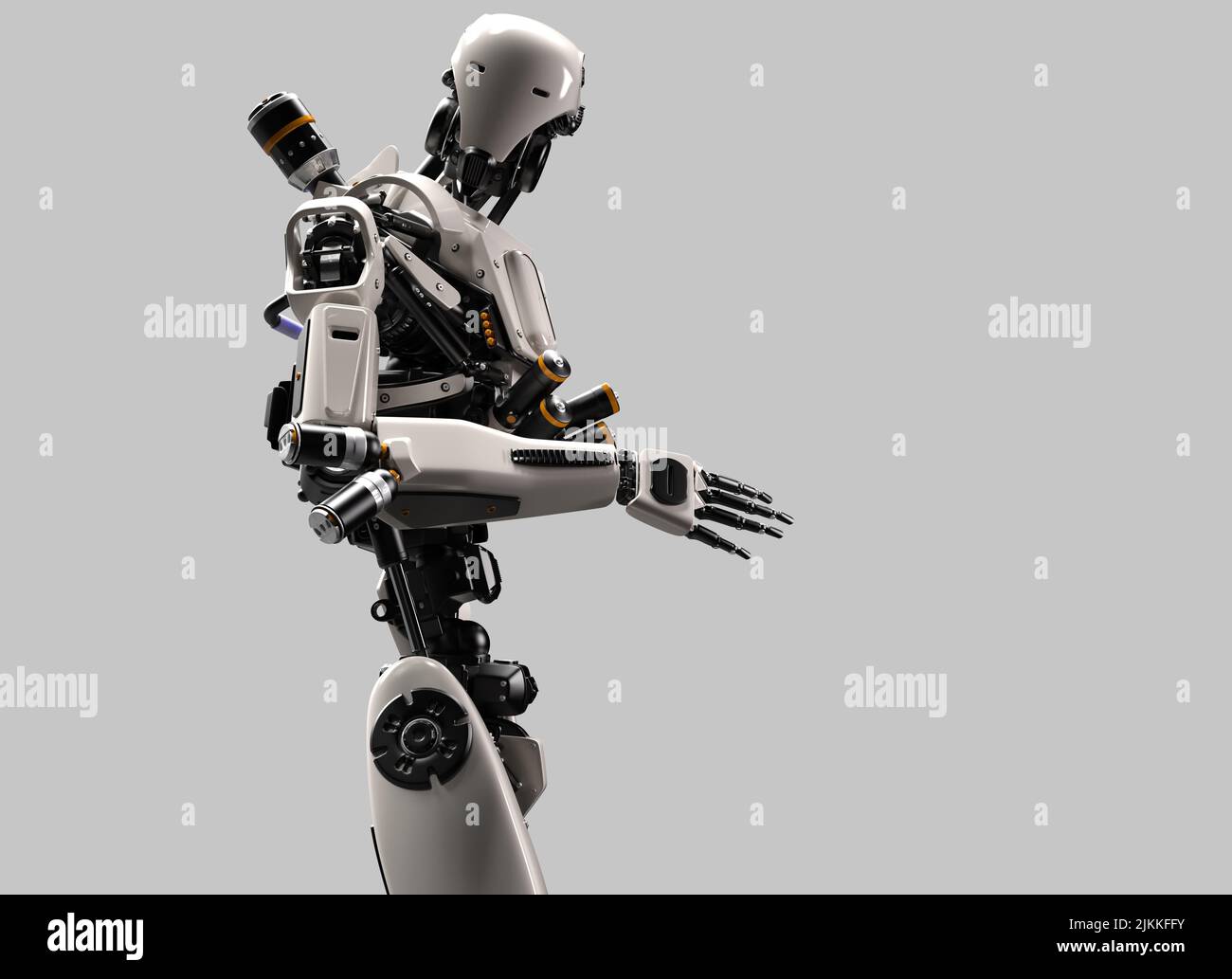A 3d rendering of an artificial intelligence robot isolated on a white background Stock Photo