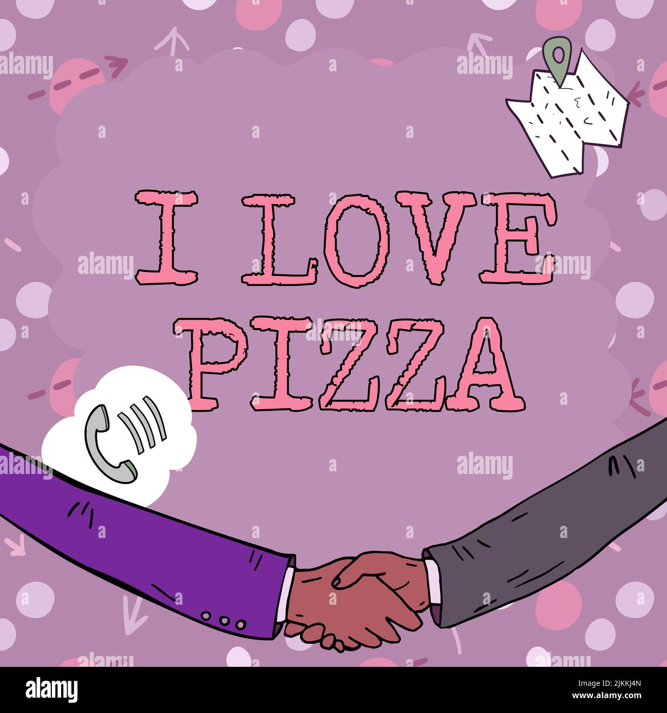 Conceptual caption I Love Pizza. Business showcase To like a lot