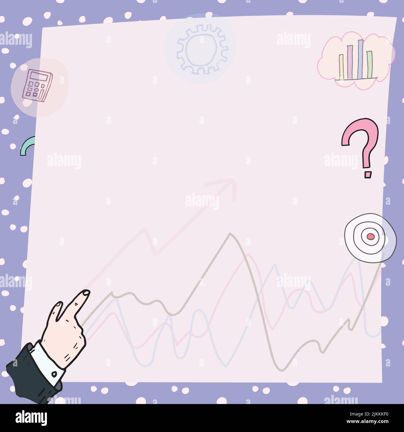 Hand Pointing On Important Messages With Arrows Up And Graphs In ...