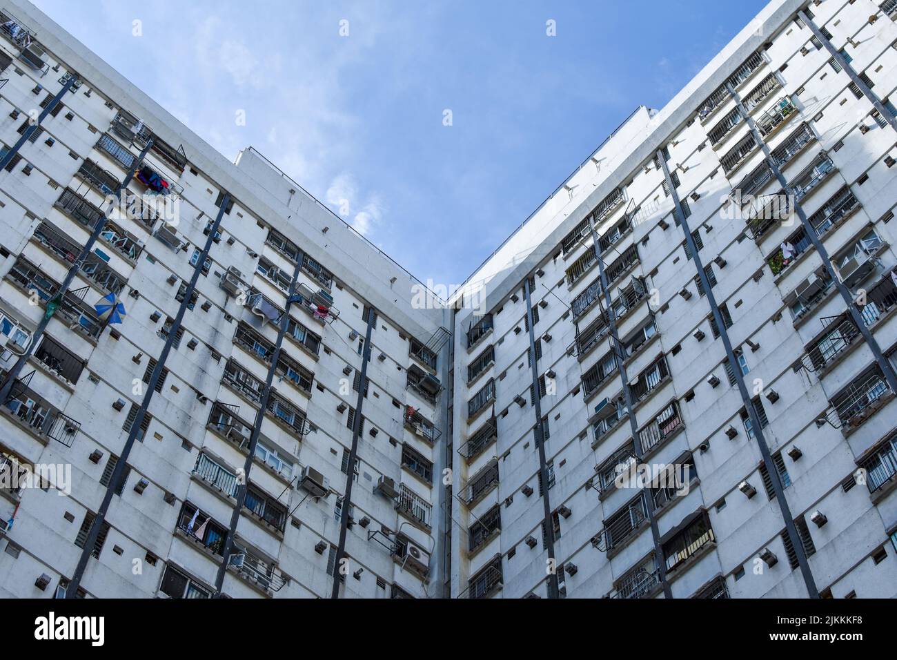 A low angle shot of the Hong Kong public housing estate Stock Photo Alamy