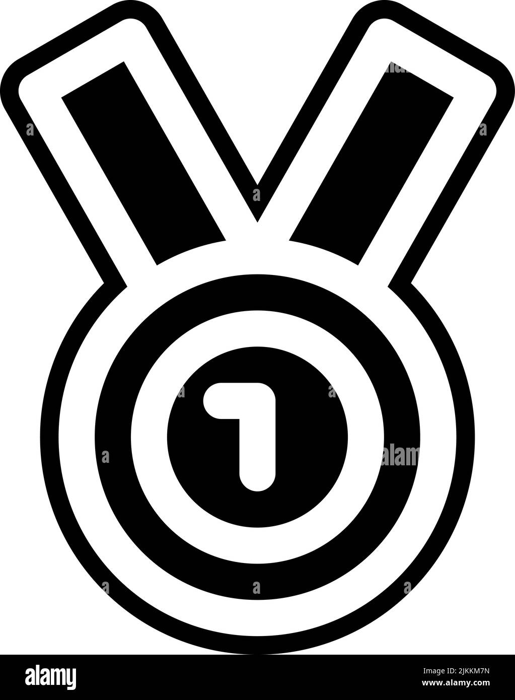 medal icon black vector illustration Stock Vector Image & Art - Alamy
