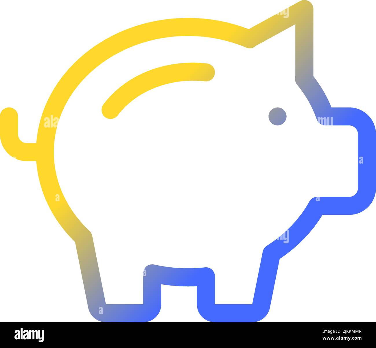 Piggy bank pixel perfect gradient linear ui icon Stock Vector