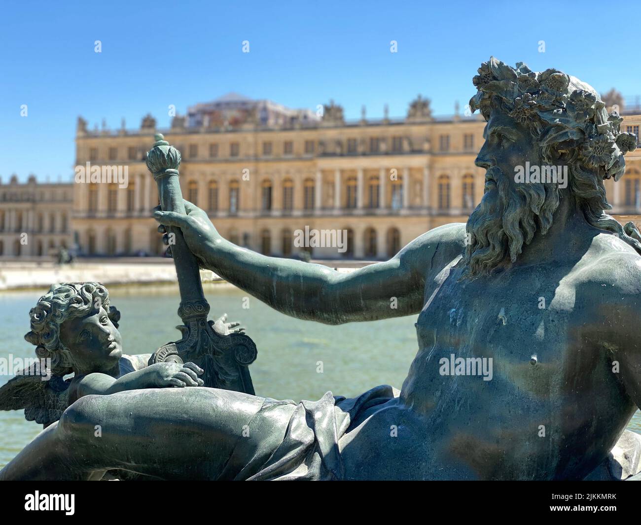 The Neptune Statue in Palace of Versailles. Paris, France Stock Photo