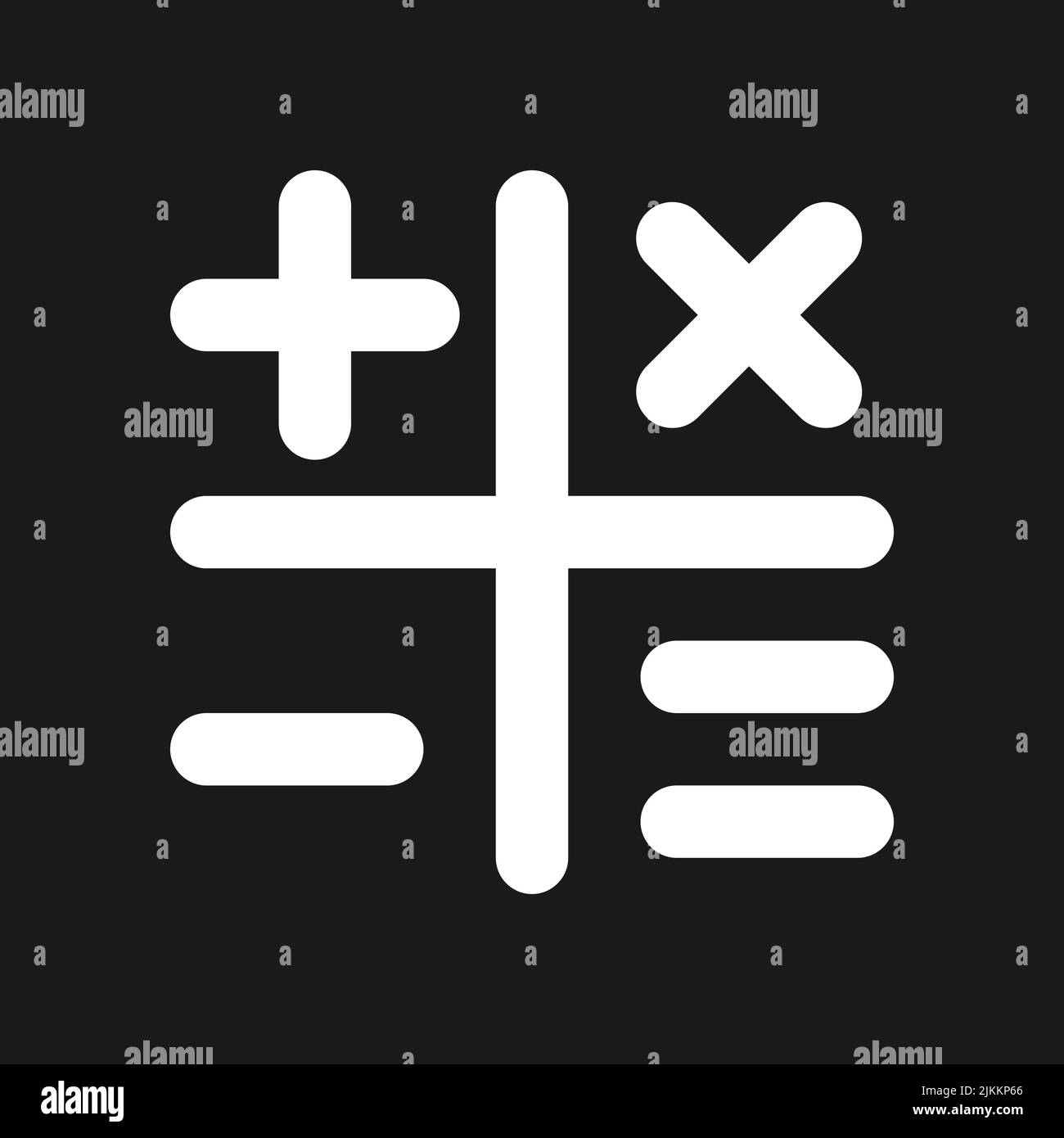 Calculation dark mode glyph ui icon Stock Vector