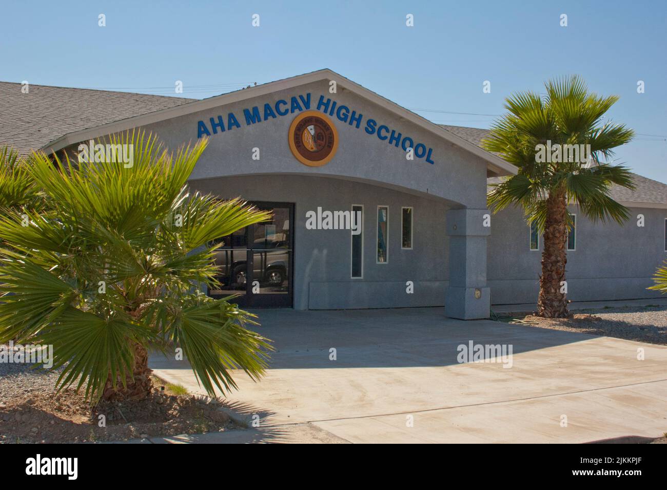 Aha Macav High School building located on the Fort Mojave Indian