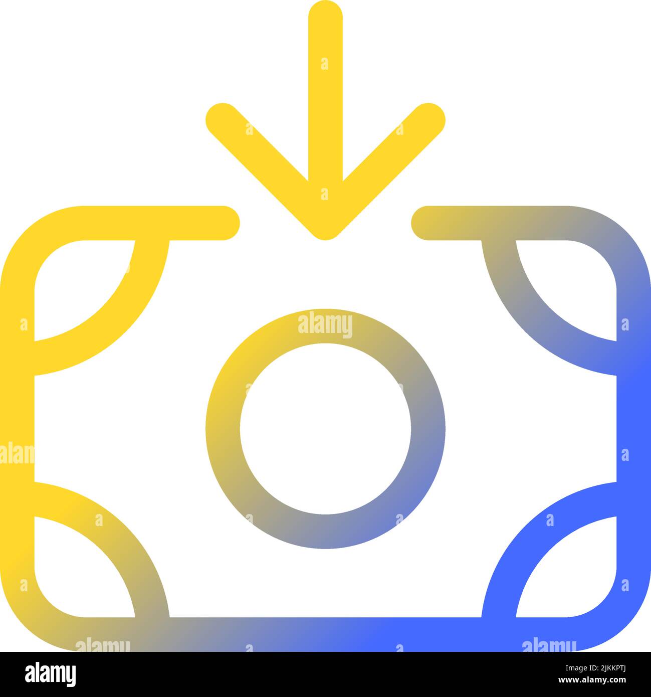 Inbound cash pixel perfect gradient linear ui icon Stock Vector