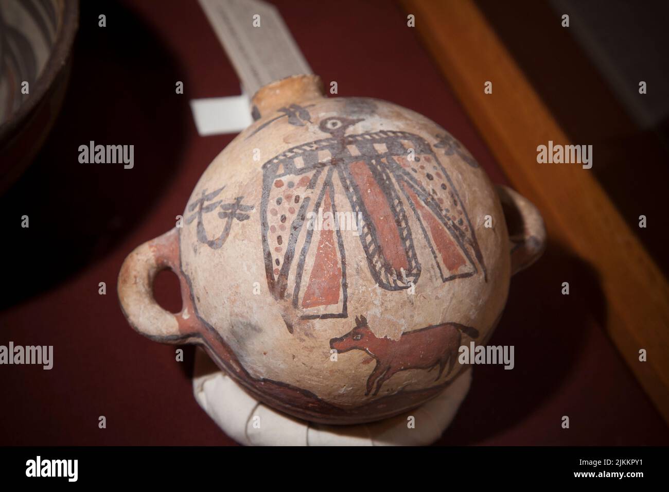 Early painted ceramic rattle from the Santo Domingo Pueblo area located in the Rio Grande Valley near Albuquerque, New Mexico. Stock Photo