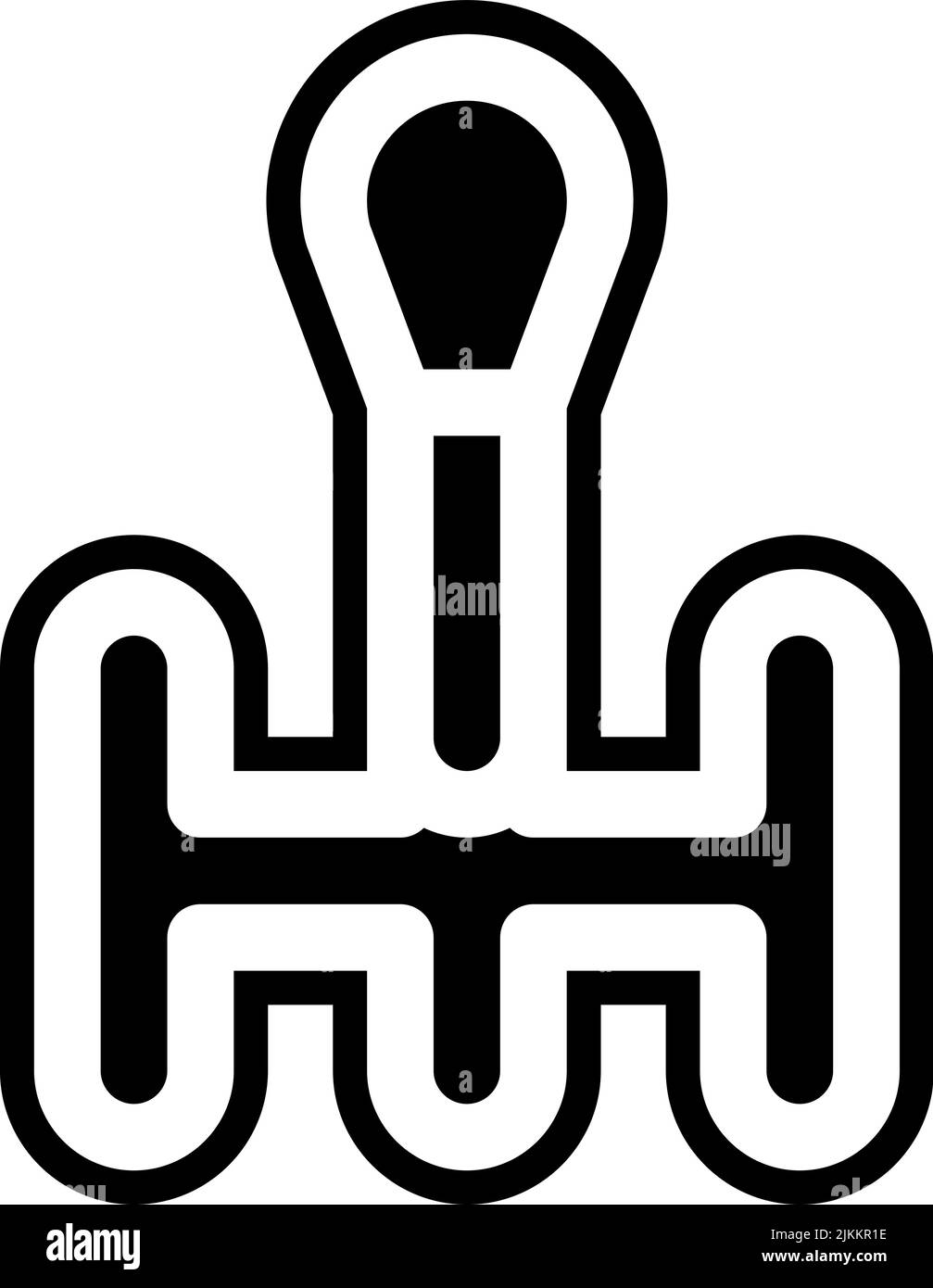 gearshift icon black vector illustration. Stock Vector