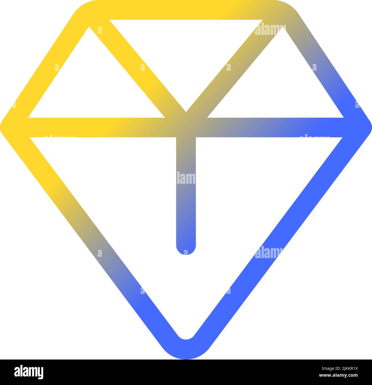 Diamond pixel perfect gradient linear ui icon Stock Vector