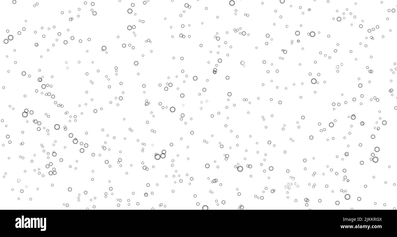 A 2D illustration of small bubbles floating on an isolated white
