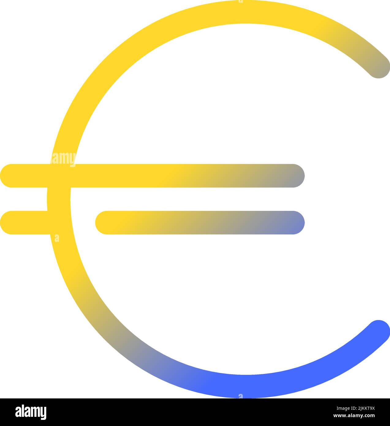 Euro sign pixel perfect gradient linear ui icon Stock Vector
