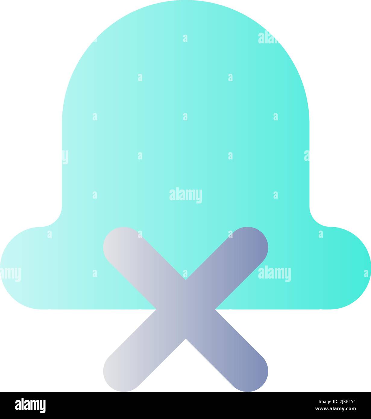 Silent notifications flat gradient color ui icon Stock Vector