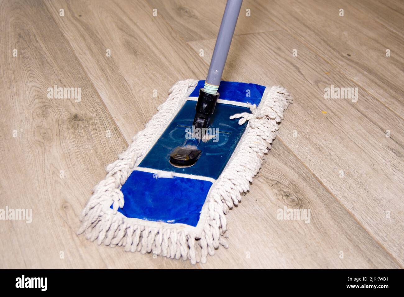 Cleaning the floor of a house with a mop without people Stock Photo Alamy