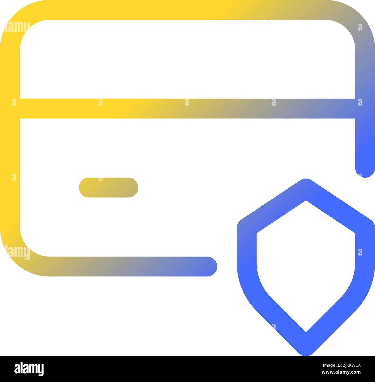 Payment card security pixel perfect gradient linear ui icon Stock Vector