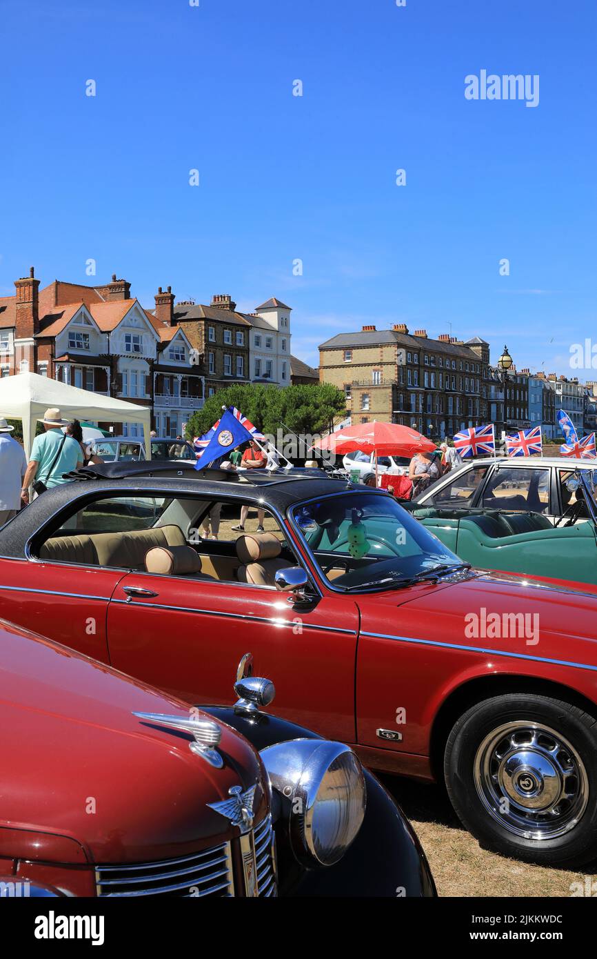Summer Classic Car Show and fair in Broadstairs, on the Isle of Thanet, in Kent, UK Stock Photo