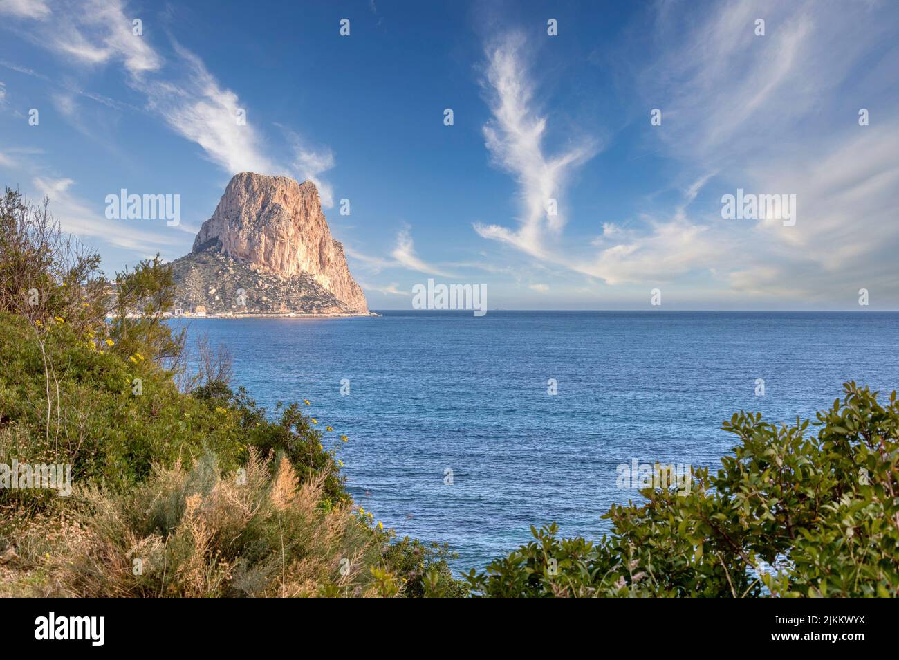 The Peñón de Ifach Natural Park is a Spanish protected natural area located in the municipality of Calpe, which is part of the province of Alicante, i Stock Photo