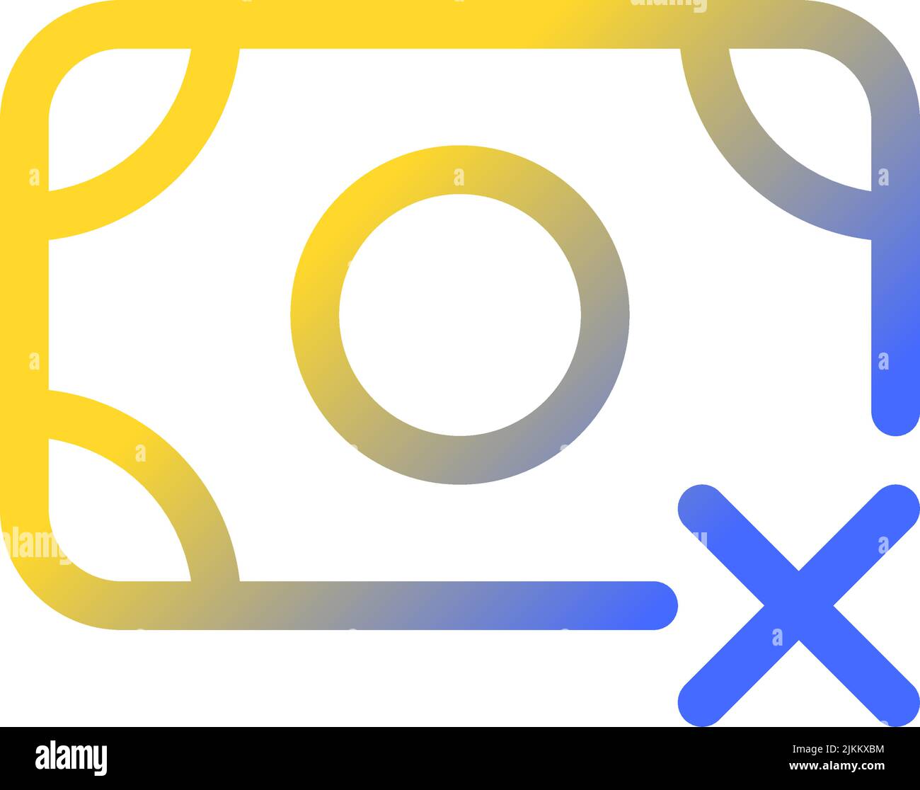 Cashless payment only pixel perfect gradient linear ui icon Stock Vector