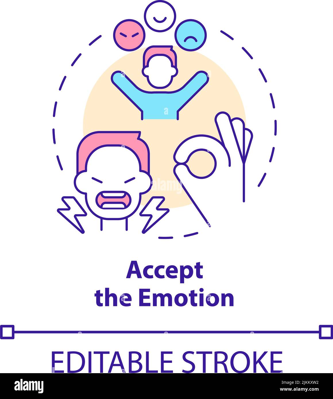 Accept emotion concept icon Stock Vector Image & Art - Alamy