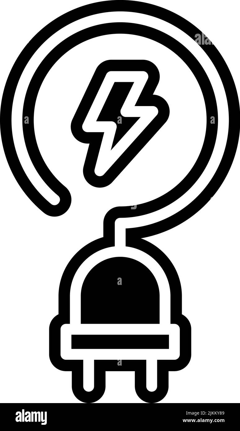 electricity icon black vector illustration. Stock Vector