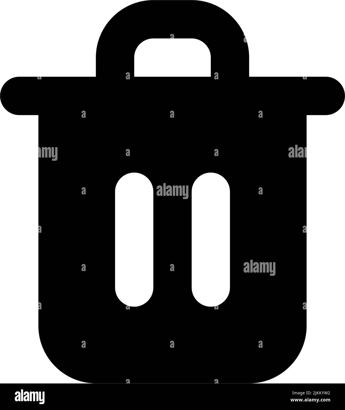 Trash can black glyph ui icon Stock Vector