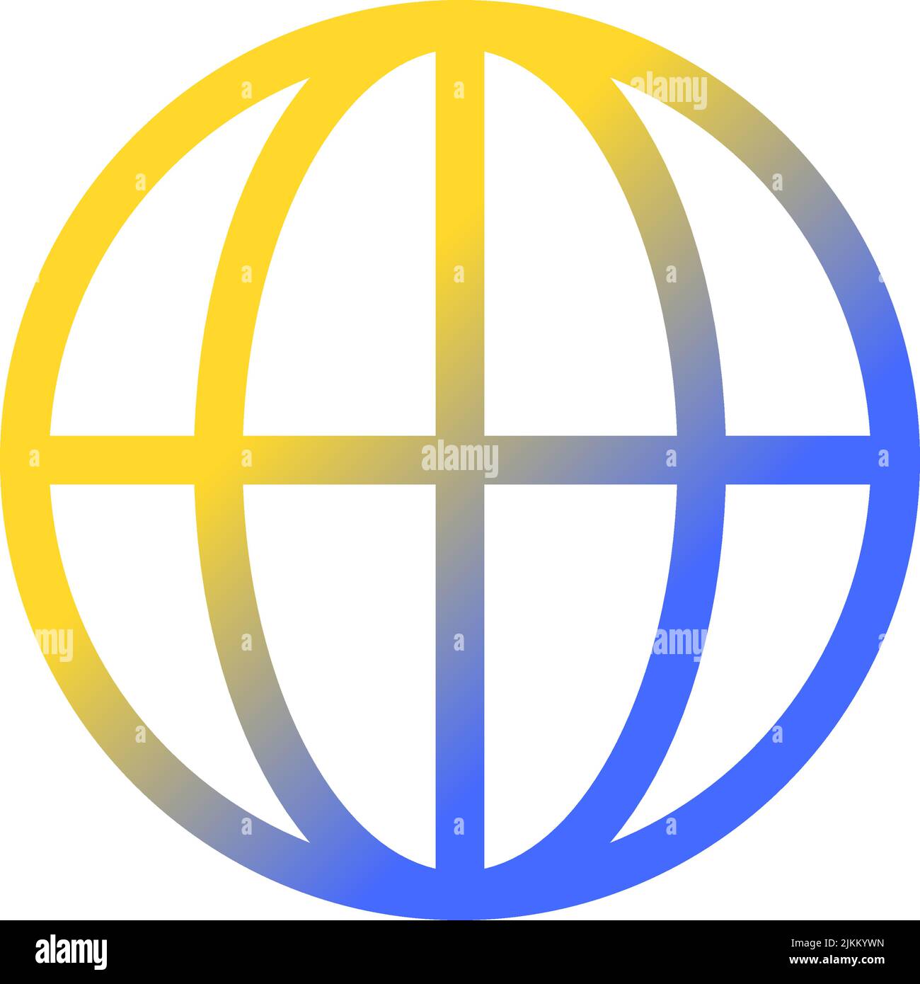 Globe pixel perfect gradient linear ui icon Stock Vector