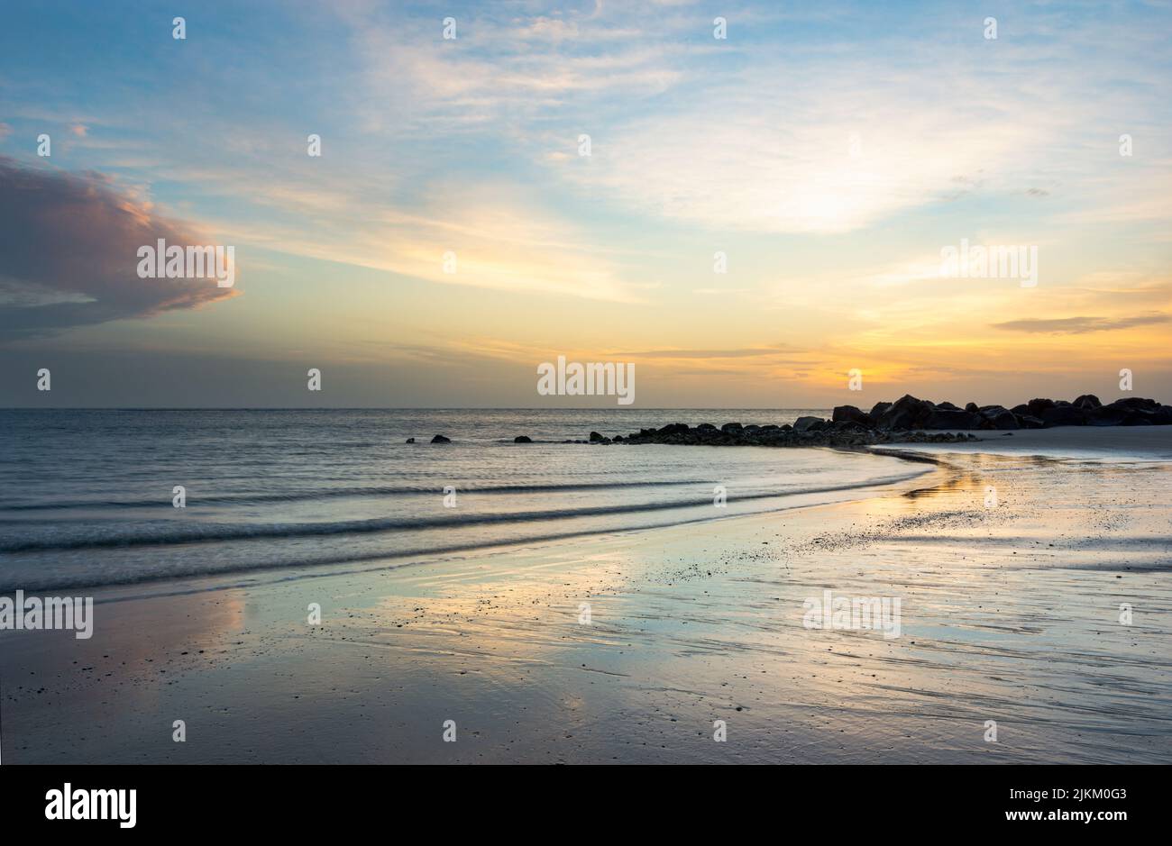 Sandy beach beautiful sunset hi-res stock photography and images - Alamy