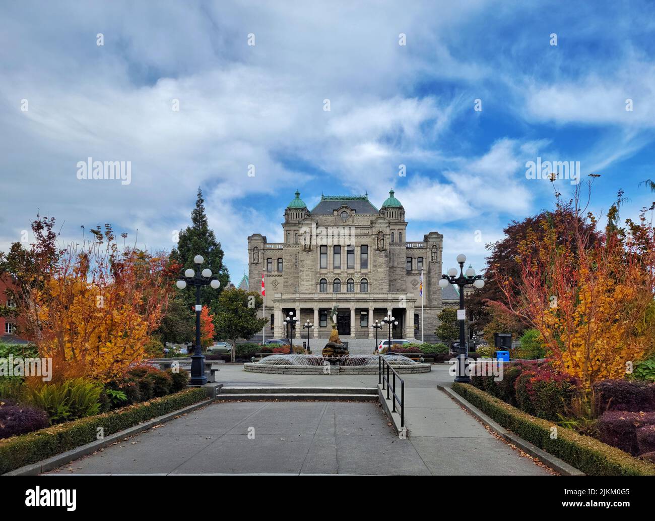 The autumn trees in front of the Building of Legislative Assembly of