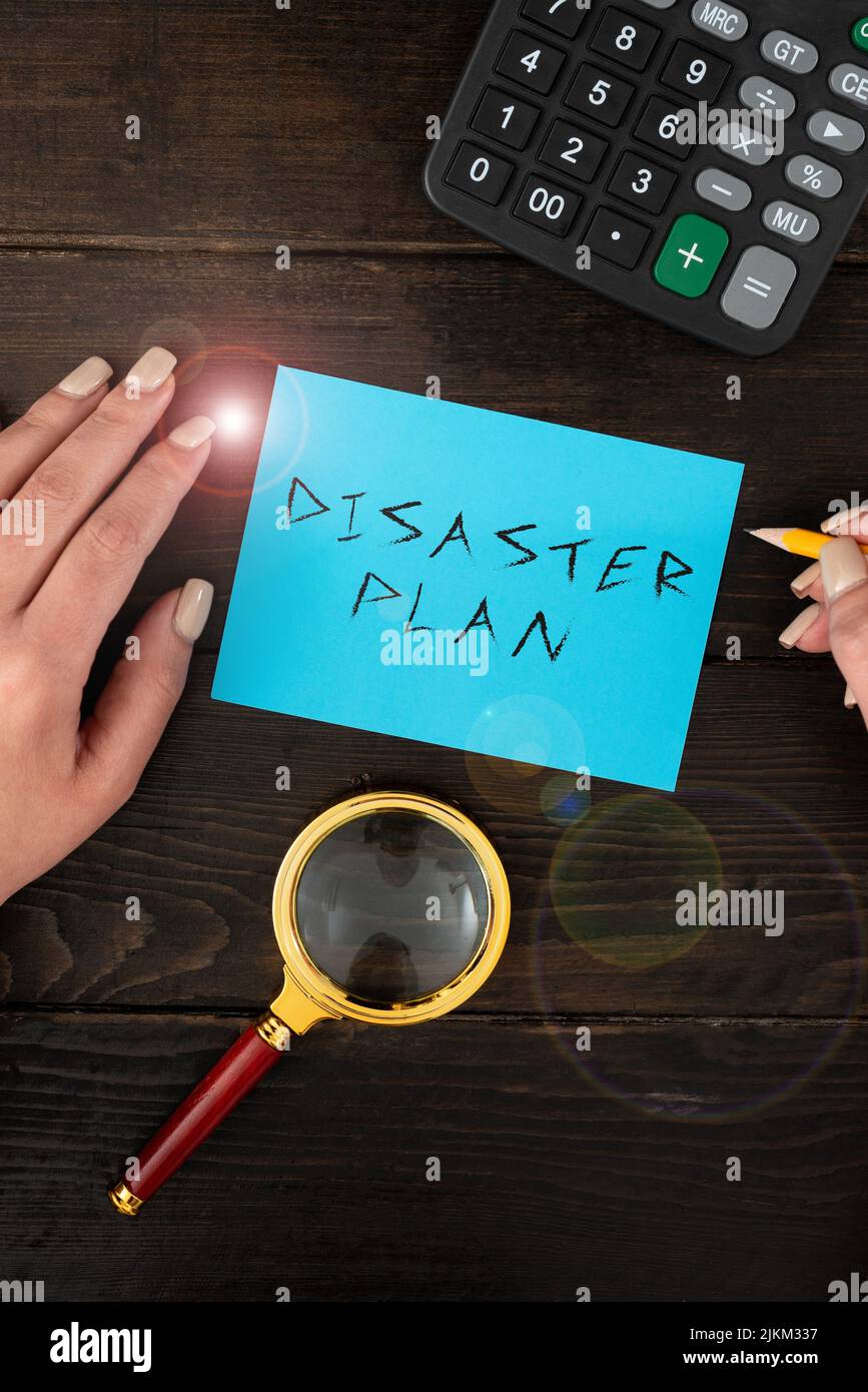 Writing displaying text Disaster Plan. Word for Respond to Emergency ...
