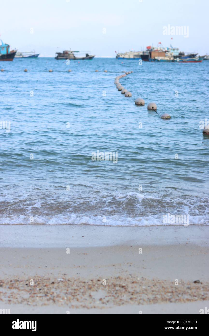 A beautiful view of splashing sea waves on the beach Stock Photo - Alamy