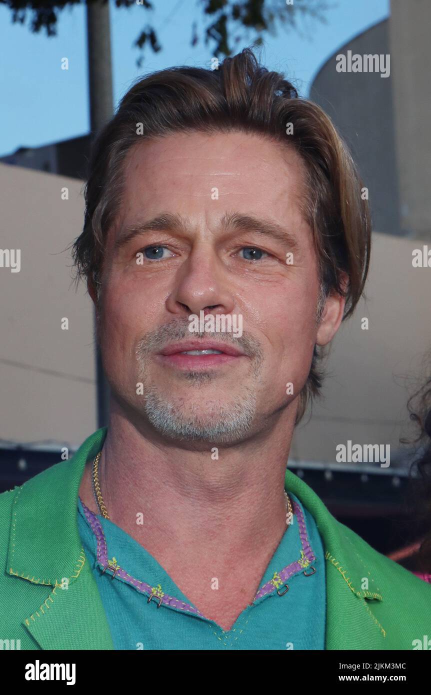 Brad Pitt  08/01/2022 The Los Angeles Premiere of Bullet Train at the Regency Village Theatre and Regency Bruin Theatre in Los Angeles, CA Photo by Izumi Hasegawa / HollywoodNewsWire.net Stock Photo