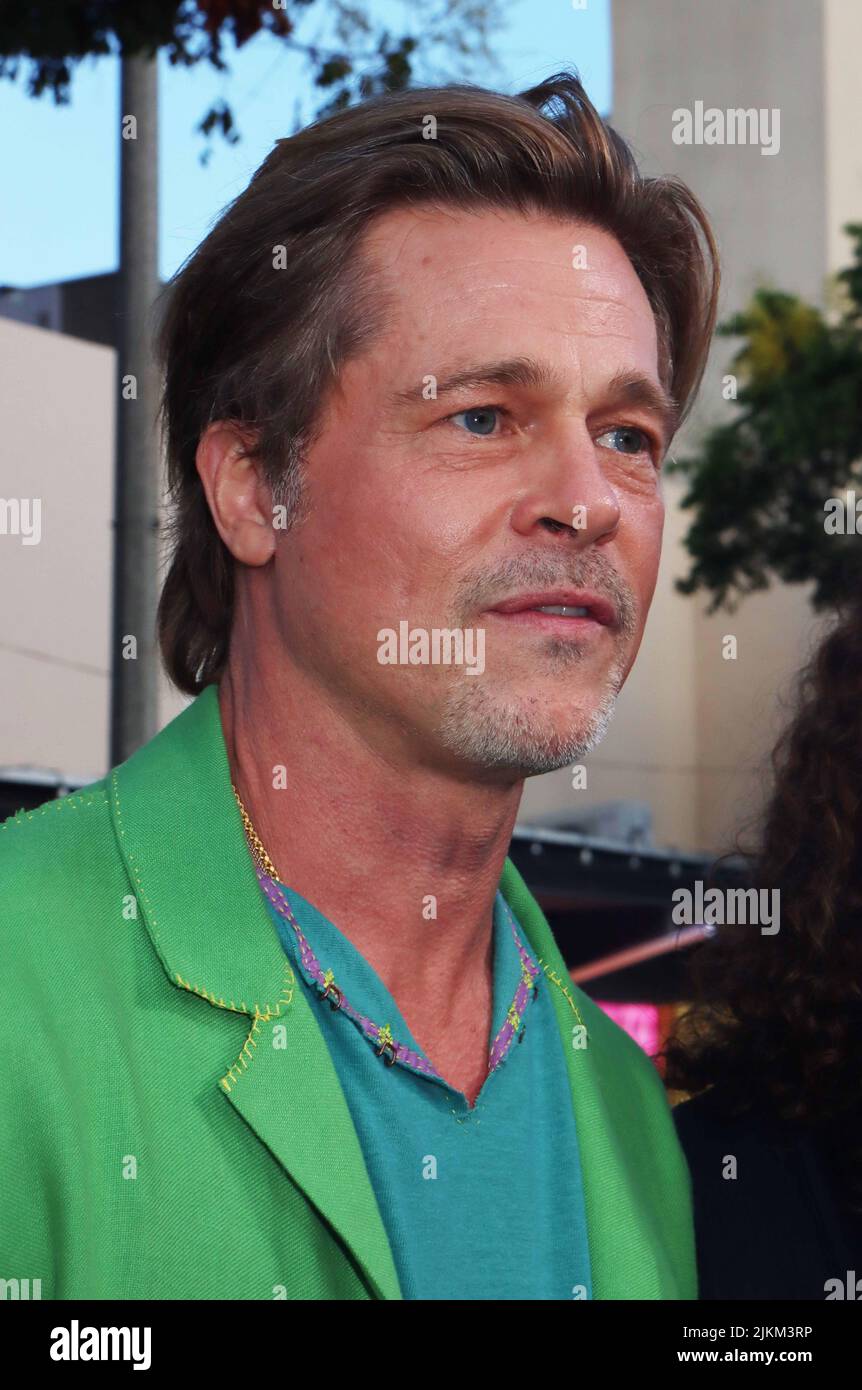 Los Angeles, USA. 02nd Aug, 2022. Brad Pitt 08/01/2022 The Los Angeles Premiere of Bullet Train at the Regency Village Theatre and Regency Bruin Theatre in Los Angeles, CA Photo by Izumi Hasegawa/HollywoodNewsWire.net Credit: Hollywood News Wire Inc./Alamy Live News Stock Photo