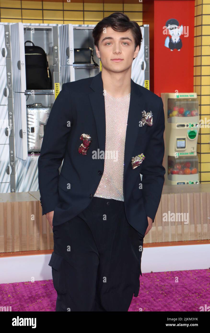 Los Angeles, USA. 02nd Aug, 2022. Asher Angel 08/01/2022 The Los Angeles Premiere of Bullet Train at the Regency Village Theatre and Regency Bruin Theatre in Los Angeles, CA Photo by Izumi Hasegawa/HollywoodNewsWire.net Credit: Hollywood News Wire Inc./Alamy Live News Stock Photo