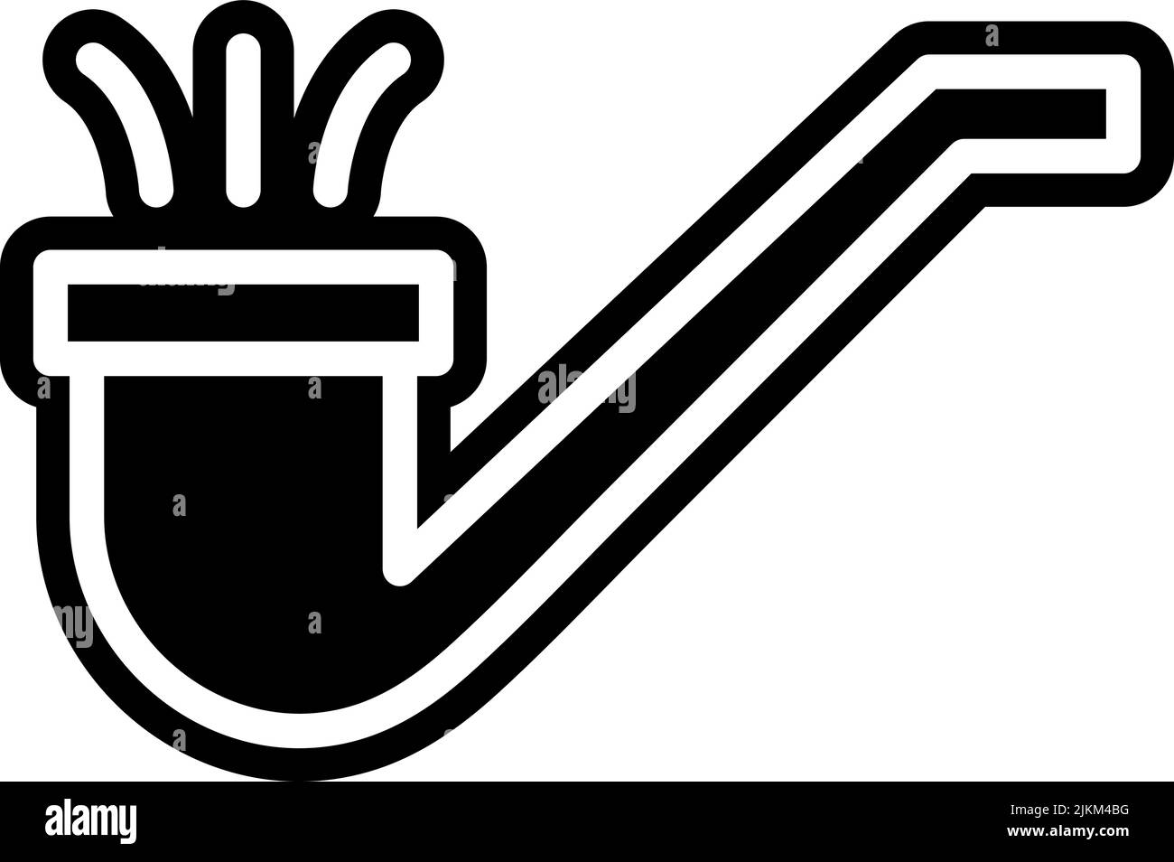 smoking pipe icon black vector illustration. Stock Vector