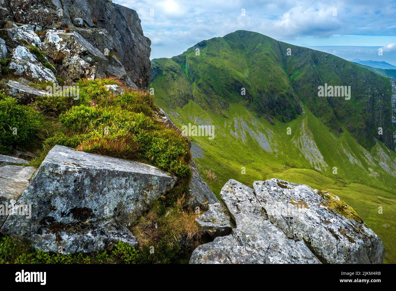 The Nantlle Ridge, a mountain ridge walk in Snowdonia, North Wales, UK Stock Photo