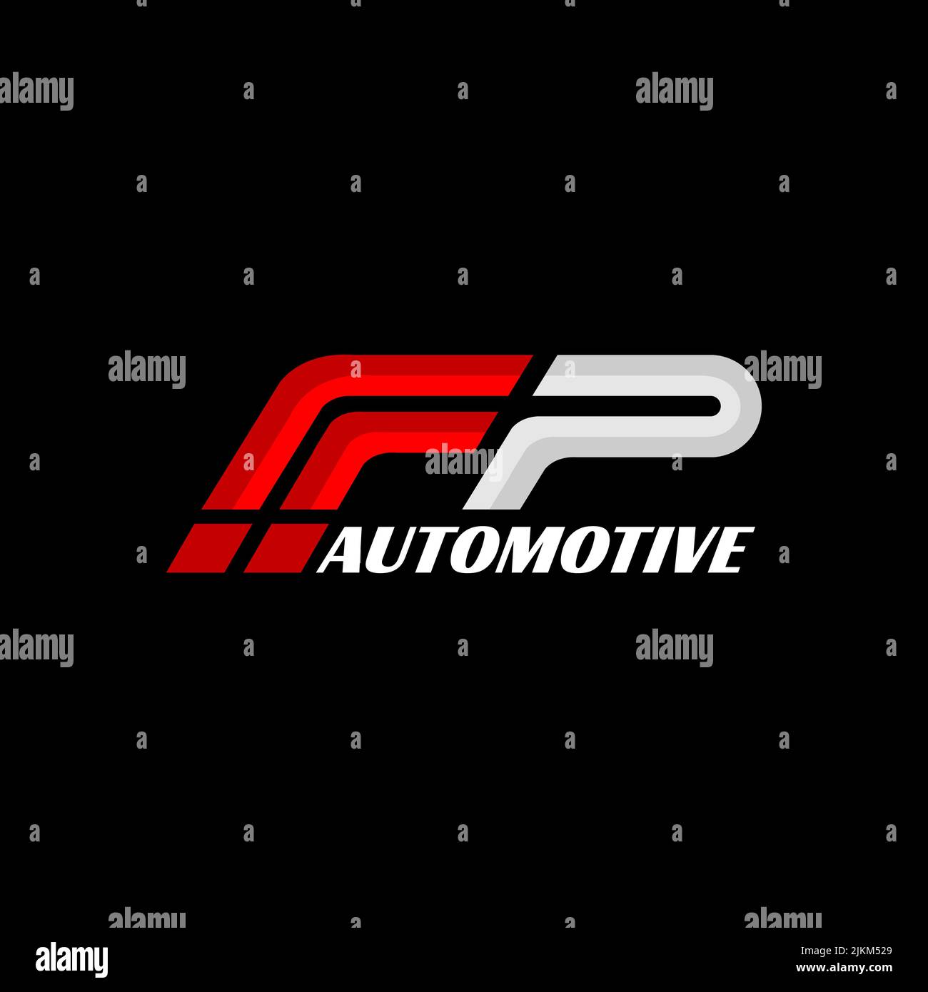 initial fp logo design. for automotive and other company Stock Vector