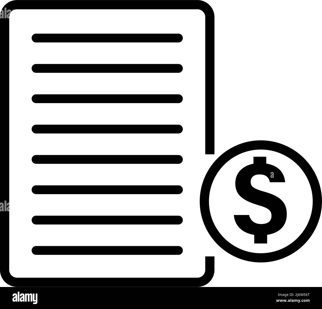 Financial document icon and dollar coin. Accounting document. Editable ...