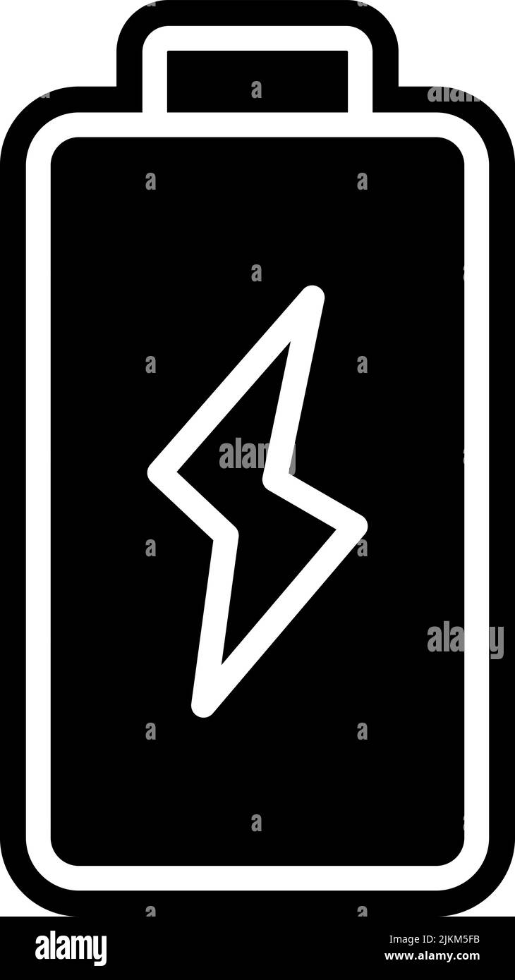 battery icon black vector illustration Stock Vector Image & Art - Alamy